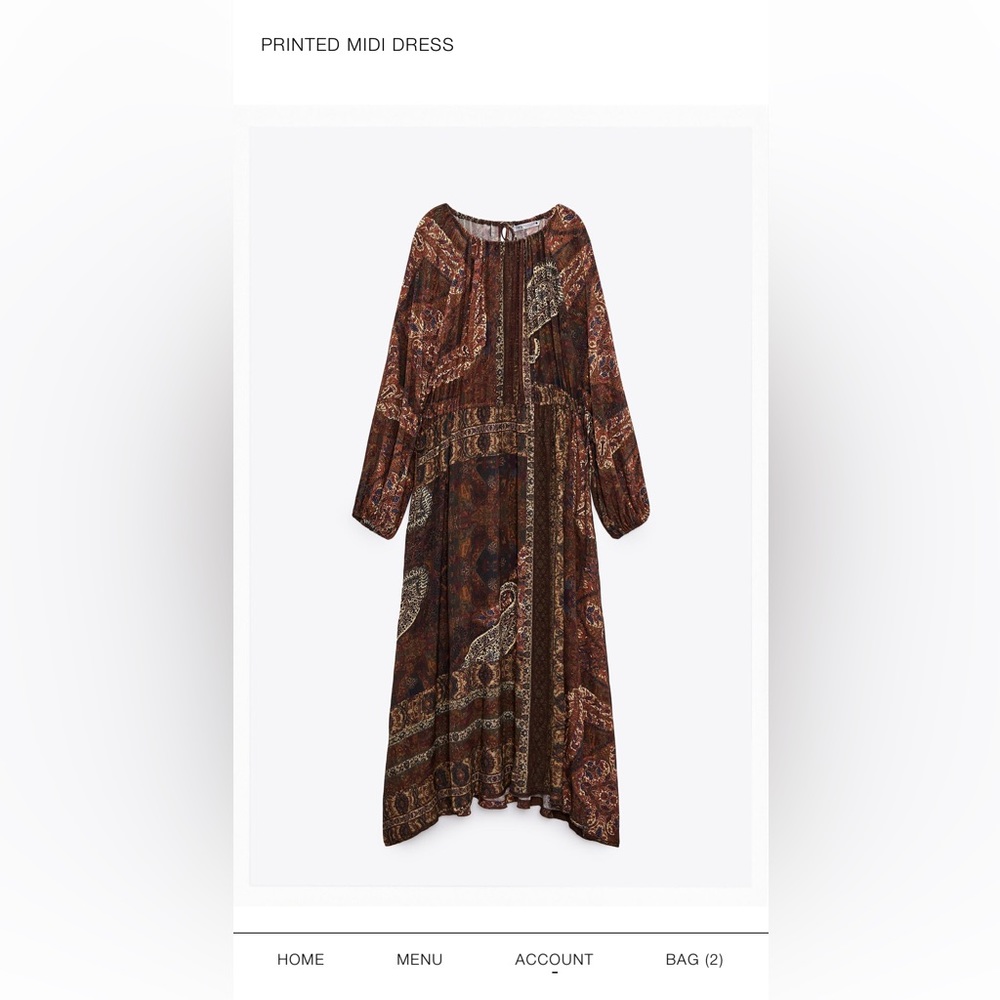 Zara paisley midi dress